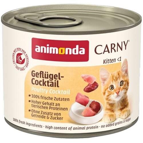  Ekonomično pakiranje animonda Carny kitten 24 x 200 g - Koktel od peradi Cijene