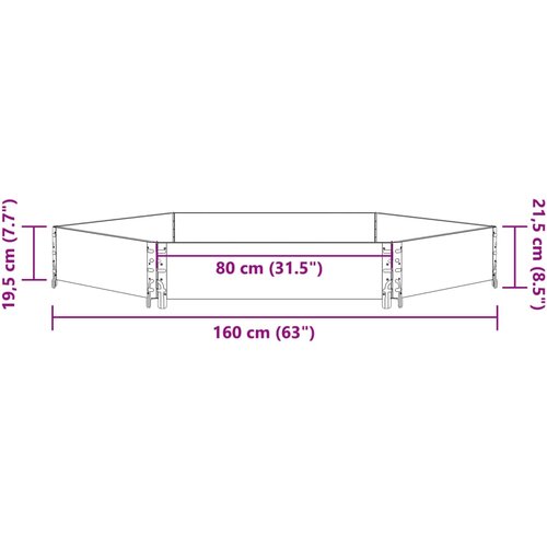  Povi&amp;scaron;ena gredica &amp;scaron;esterokutna crna 160x160 cm masivna borovina Slike