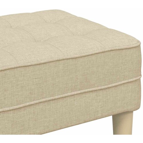  Klupa s jastukom Krema 113 x 57 x 39 cm tkanina Slike