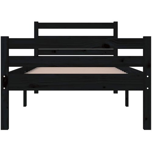  Okvir za krevet od masivnog drva crni 100 x 200 cm Slike