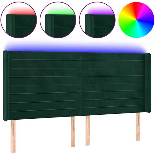  LED uzglavlje tamnozeleno 183 x 16 x 118/128 cm bar&amp;scaron;unasto Slike