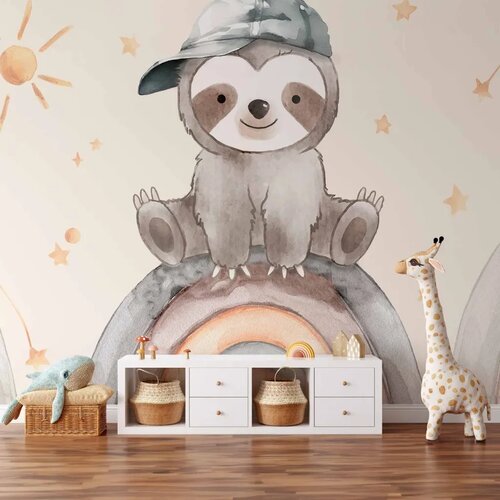  Foto tapeta - Little Sloth Among Stars and Rainbows 100x70 Vodootporna Slike