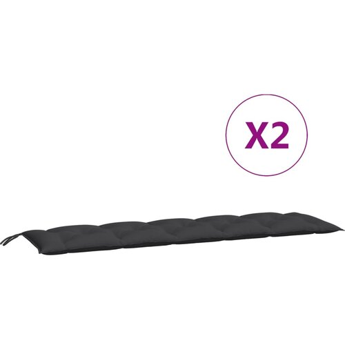  Jastuci za vrtnu klupu 2 kom crno 180x50x7 cm tkanine Oxford Slike
