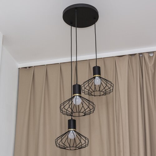  Visilica na sajli SOLANO 3xE27/15W/230V crna/zlatna Slike