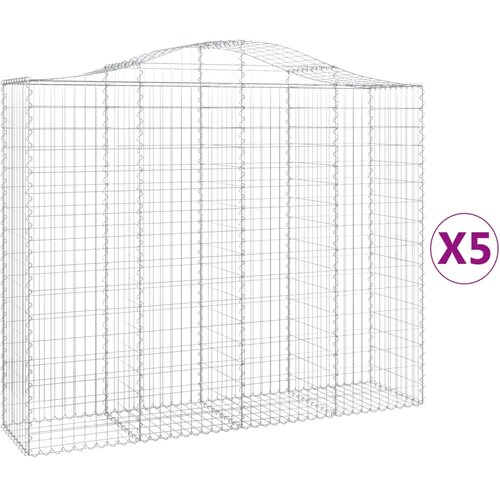  Lučne gabionske ko&amp;scaron;are 5 kom 200x50x160/180cm pocinčano željezo Slike