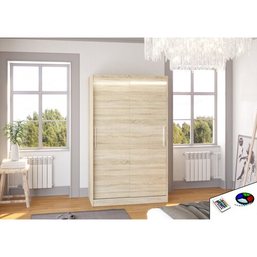 ADRK Klizni ormar COLLIN s LED rasvjetom, 120 cm - SONOMA-SONOMA HRAST Cijene