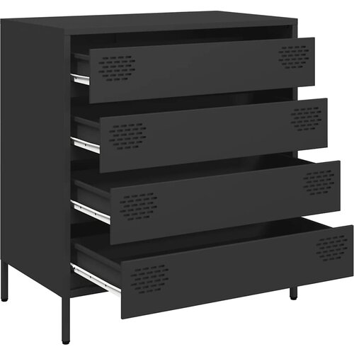  Komoda crna 68x39x73,5 cm hladno valjani čelik Slike