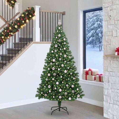 vidaXL Umestno božično drevo Zelena 240 cm PVC, jeklo in plastika Cene
