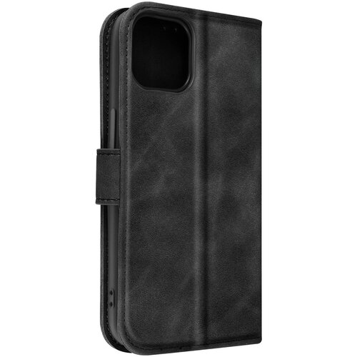 AVIZAR Ovitek mehak na dotik za iPhone 14, preklopna denarnica - crna, (20670072) Slike