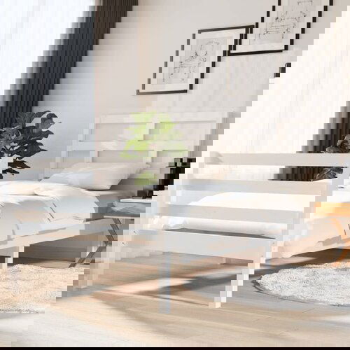Furnova Posteljni okvir bel 90x190 cm trden les, (21943569) Slike