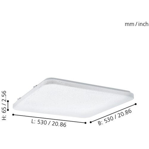 Eglo Frania-s plafonjera/1, led, 49,5w, 530x530, bijela/kristal ekt Cijene