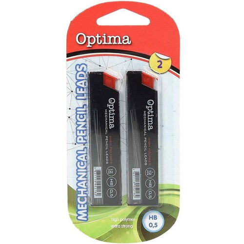 Optima Mine za tehnični svinčnik, HB, 0.5 mm, 2 x 12 kosov Slike