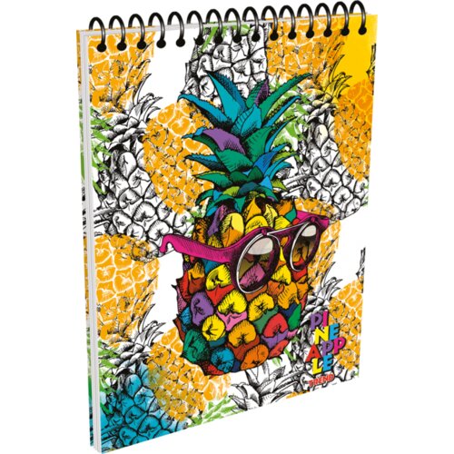 Optimum Sveska sa spiralom tvrdi povez dikto A4/80 Pineapple Trend Slike
