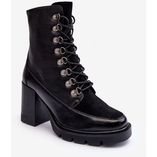 Kesi Massive lace-up ankle boots black Lathia