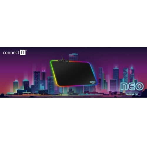Connect IT CMP-3100-SM - LED RGB gejmerska podloga za mi&amp;scaron; 32x24,5 cm crna Slike