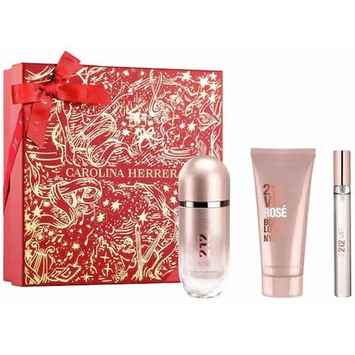 Carolina Herrera Ženski parfemski set 212 VIP Rose, EDP 80ml + BL 100ml + EDP 10ml Slike