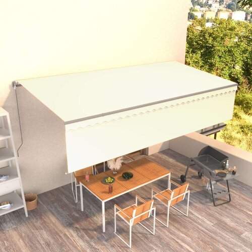 vidaXL Tenda na ručno uvlačenje s roletom 6 x 3 m krem Cijene