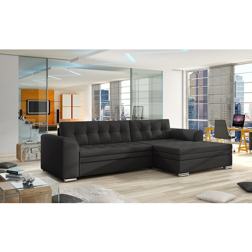  KUTNA SJEDEA GARNITURA CONFETIE (VIE BOJA) desna izvedba Soft011black Slike