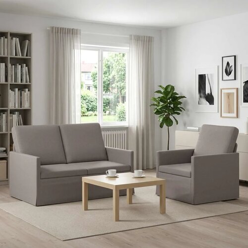  Set sofe 2 pcs Sivosmeđa Tkanina - Sivosmeđa 1-sjedalo + 2-sjedalo (120 cm) Cene