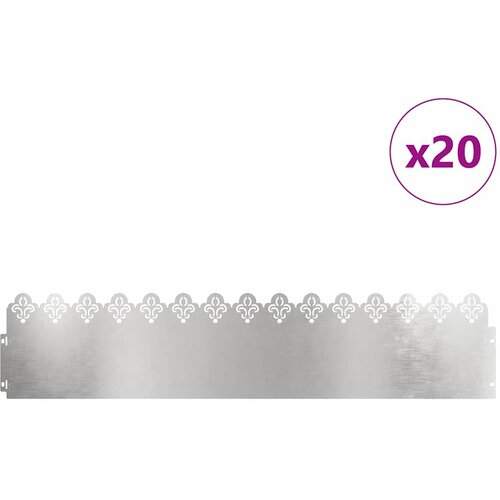  Rubnjaci za travnjak 20 pcs Srebrno 103 x 0,05 x 22 cm Slike