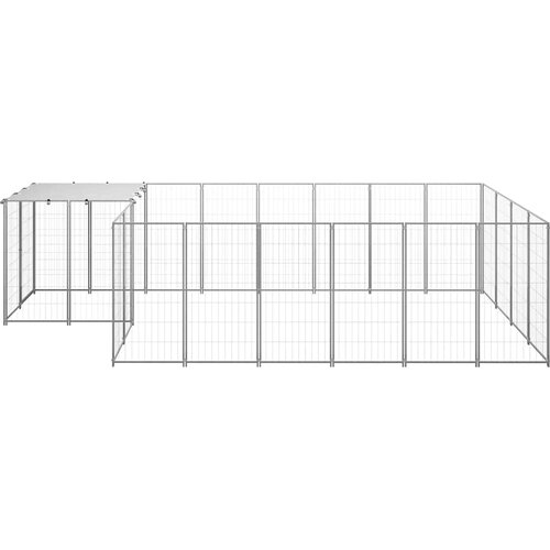  Kavez za pse srebrni 8,47 m&amp;sup2; čelični Slike