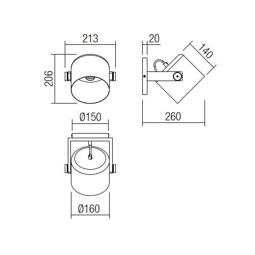  Redo 01-2399 - Zidno spot svetlo POOH 1xE27/42W/230V buk Slike