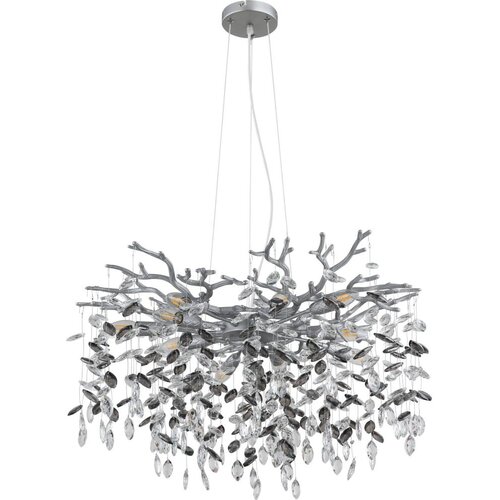 Globo 64138H2S - Luster na sajli QUEENA 10xE14/40W/230V srebrna Slike