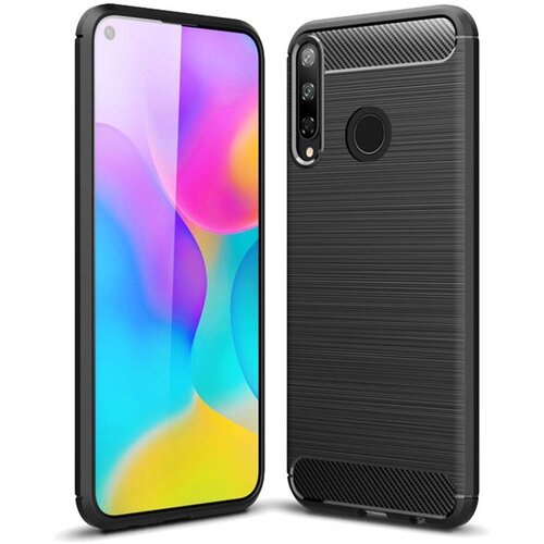  Gumijasti / gel etui Carbon za Huawei P40 Lite E - črni Slike