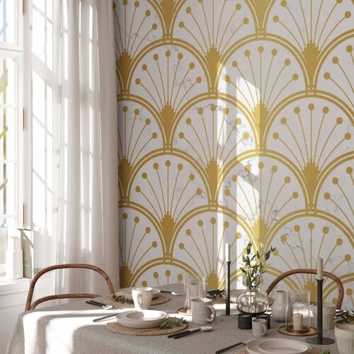  Foto tapeta - Gold and Marble Art Deco-inspired Pattern 250x175 Vodootporna Slike