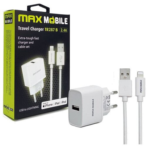 Max Mobile kućni punjač set 2U1 IPHONE LIGHTNING-USB 2.4A MFI Apple TR287B Cijene