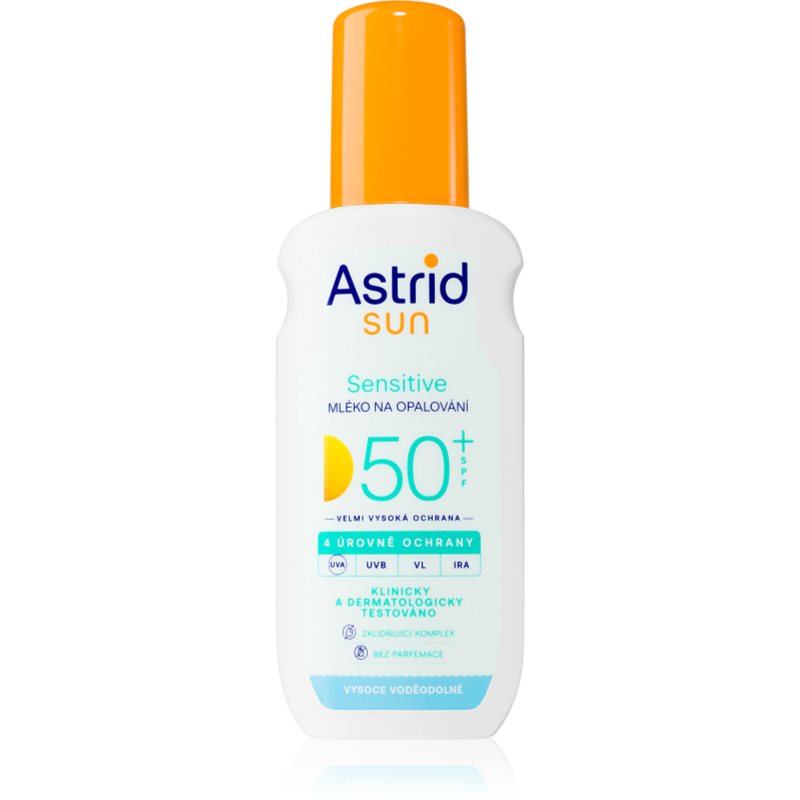 Astrid Sun Sensitive mlijeko za sunčanje u spreju SPF 50+ s visokom UV zaštitom 150 ml Cijene