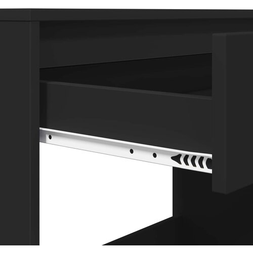  Stol s ladicama Crna 100 x 50 x 78 cm Konstrukcijsko drvo Slike