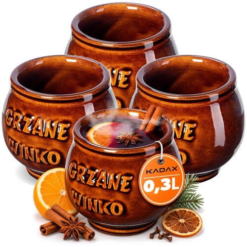 KADAX vrčki za kuhano vino, komplet 4 vrčkov iz kamnite keramike, 300 ml, (5000351522) Cene