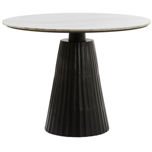 Light &amp;amp; Living Okrogla jedilna miza z marmorno mizno plo&amp;scaron;čo &amp;oslash; 100 cm Rianne &amp;ndash; Slike