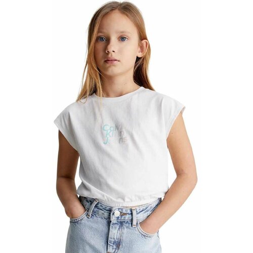 Calvin Klein bela majica za devojčice CKIG0IG02432-YAF Slike