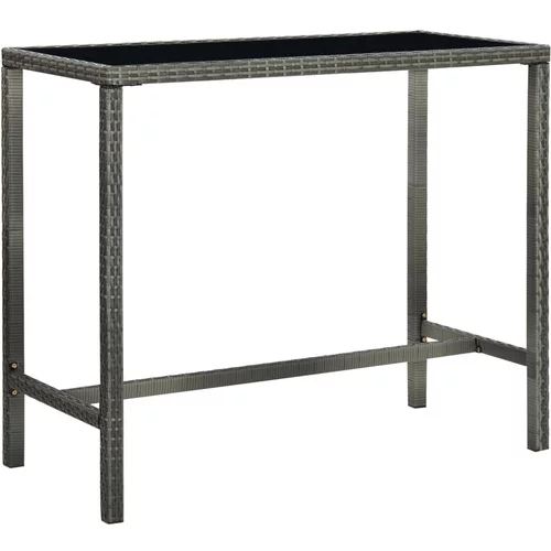  Vrtni barski stol sivi 130 x 60 x 110 cm od poliratana i stakla