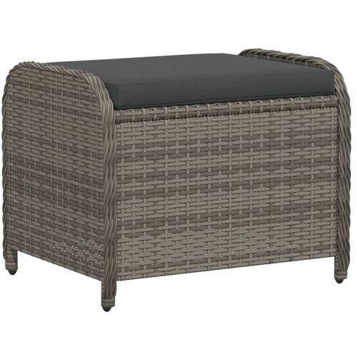 Maison Chic Vrtni stolček - Vrtni stoli z blazino siv 58x46x46 cm poli ratan JS834, (21877775) Cene
