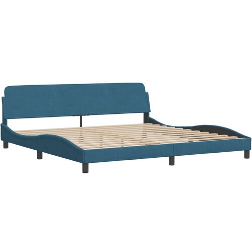 VidaXL Posteljni okvir z vzglavjem moder 200x200 cm žamet, (21072823) Slike