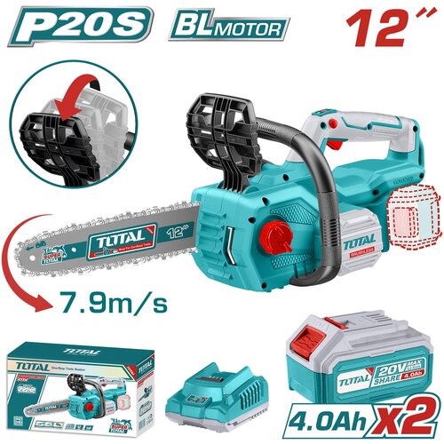 Total Akumulatorska lanac pila 20V/7,9m/s/ 300mm/P20S/ INDUSTRIAL (SET Baterija 2x4Ah, Punjač) (TGSLI201286) Slike