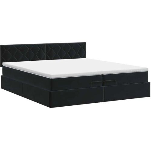  Podesivi krevet s madracem Crna 200 x 200 cm Bar&amp;scaron;un - Crna 200 x 200 cm Dizajn s rombovima Slike
