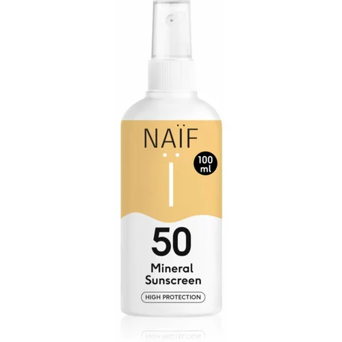 Naif Sun Mineral Sunscreen SPF 50 zaščitno pršilo za sončenje SPF 50 100 ml