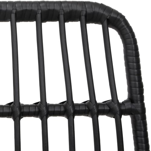  5-dijelni vrtni blagovaonski set od poliratana crni Crna Dužina stola 80 cm Slike