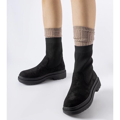 Gemre Black sock chunky boots Hawkins Slike