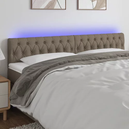 vidaXL LED posteljno vzglavje taupe 180x7x78/88 cm blago