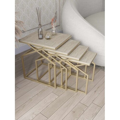 Hanah home Uygar set stolića (umetnuti), zlatna (4 kom) Cene