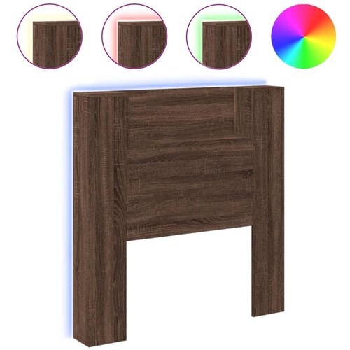 Maison Chic posteljno vzglavje - vzglavna omarica - nočna omarica led rjavi hrast 100x16,5x103,5 cm, (21705853) Slike