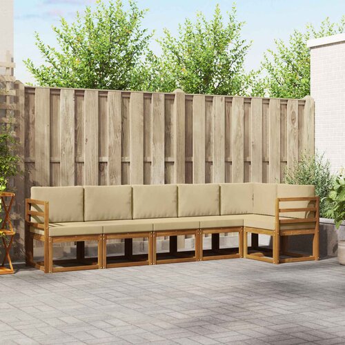  Set vanjskih sofa 6 kom. Prirodna i bež Cene