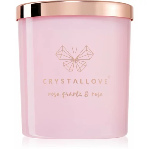Crystallove Crystalized Scented Candle Rose Quartz & Rose dišeča sveča 220 g