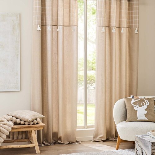 Douceur d int&amp;eacute;rieur Rjava zavesa iz me&amp;scaron;anice bombaža 140x240 cm Everest &amp;ndash; Slike