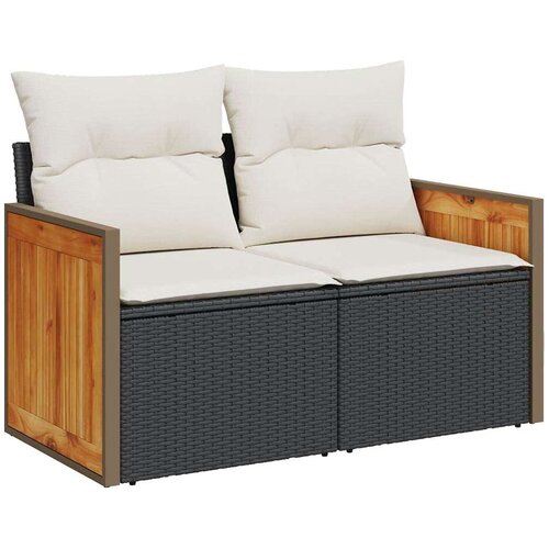 VidaXL 8-dijelni set vrtnih sofa od poliratana s jastucima crni bagrem Slike